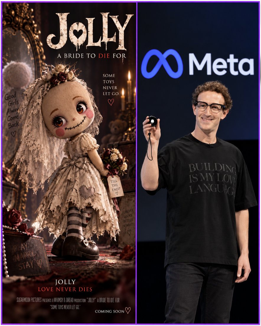 引用原帖配图:Jolly 海报与 Meta 舞台画面的拼图