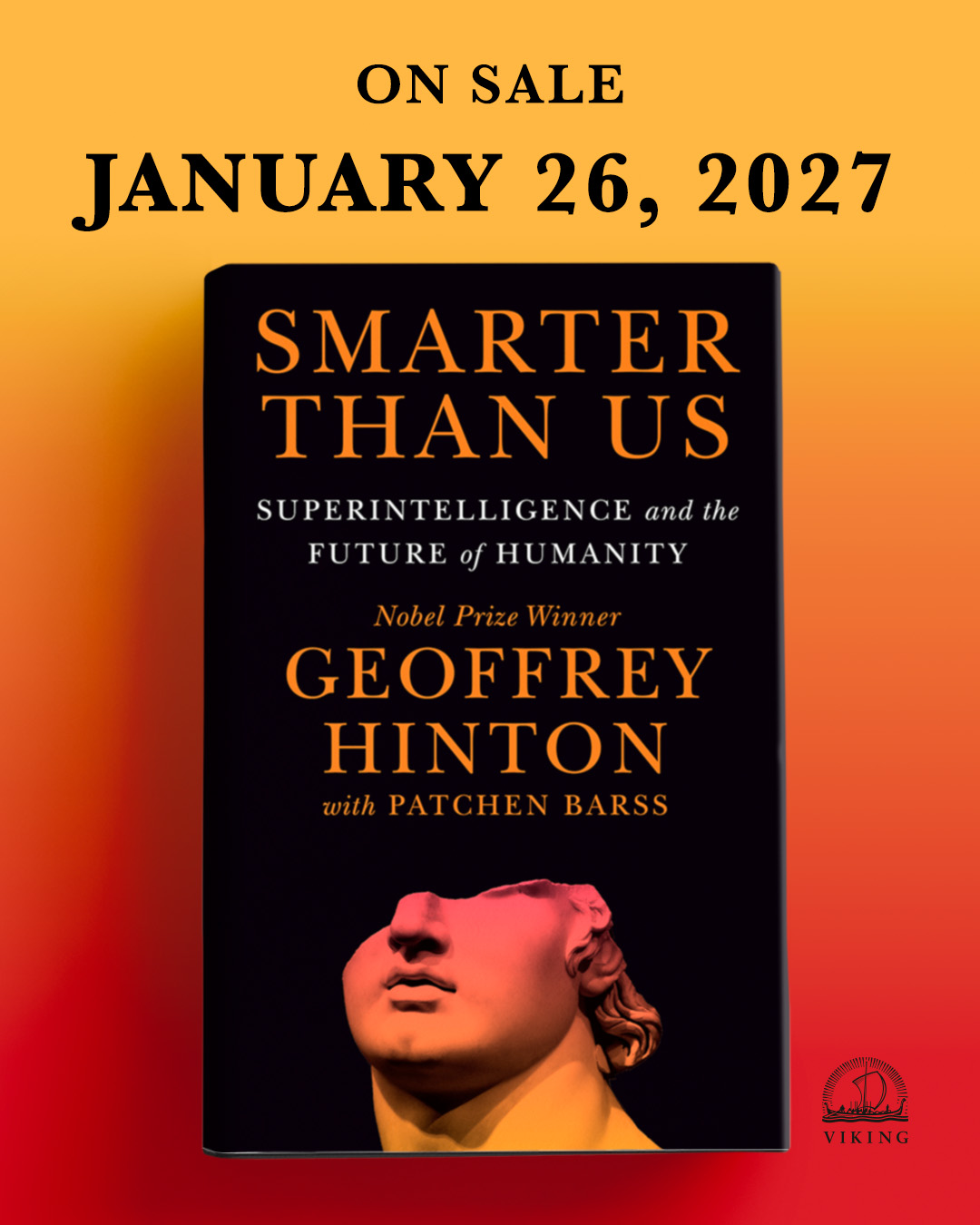 杰弗里·辛顿新书预告原帖中的 Smarter Than Us 封面。
