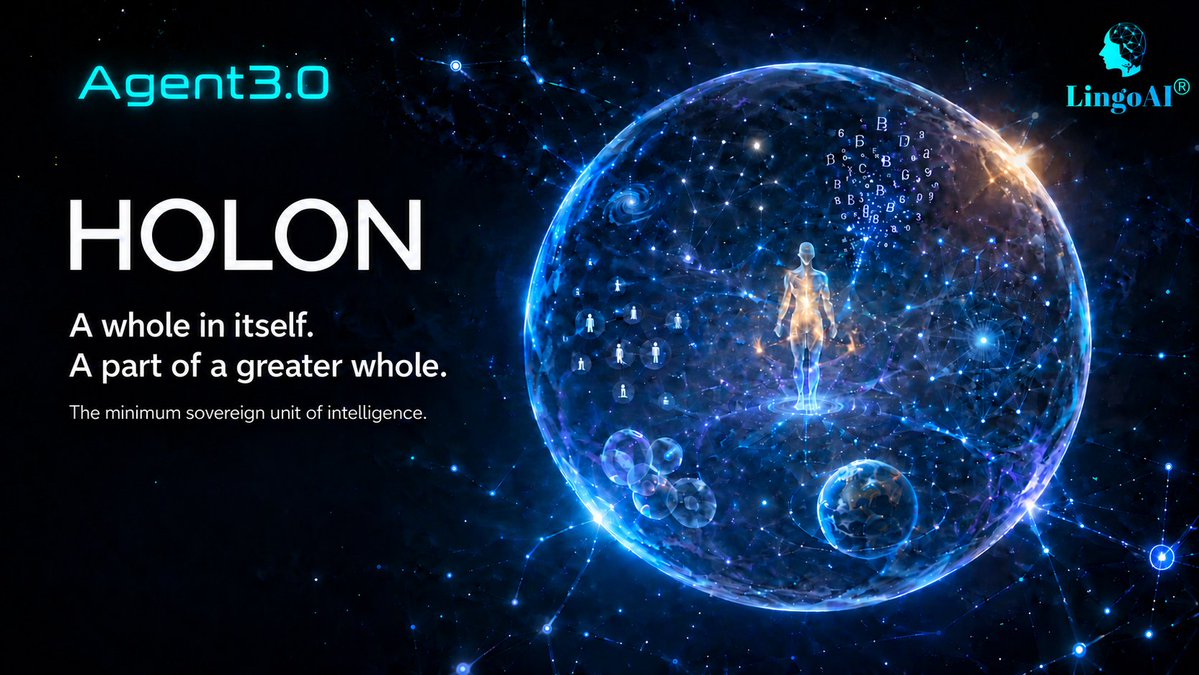 LingoAI 分享的 Holon Agent 3.0 概念图;原帖标注为 AI 制作。